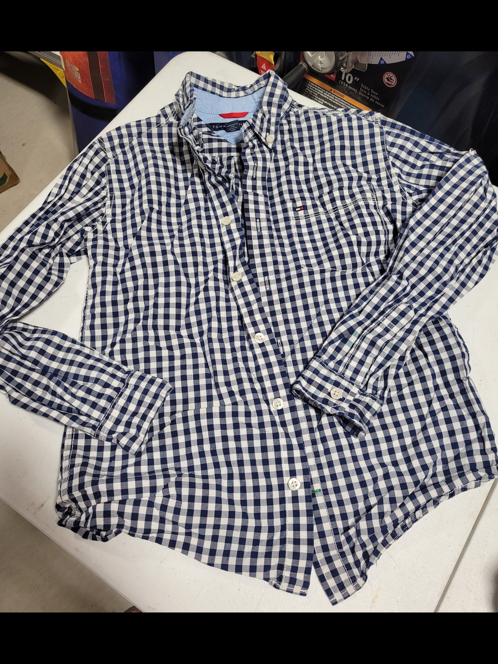 Tommy Hilfiger Blue & White Gingham Button-Down Shirt
